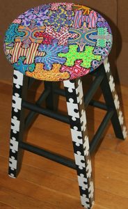 puzzled & chaotic Stool