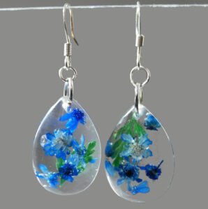 Blue Flower Earrings- SOLD