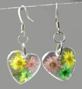 Heart Shape Flower Earrings
