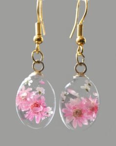 Pink Flower Earrings