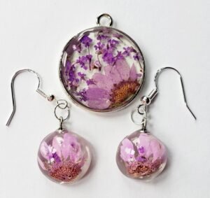Lavender Dreams Resin Jewelry Set