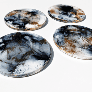 Midnight Gilded Resin Coaster Set