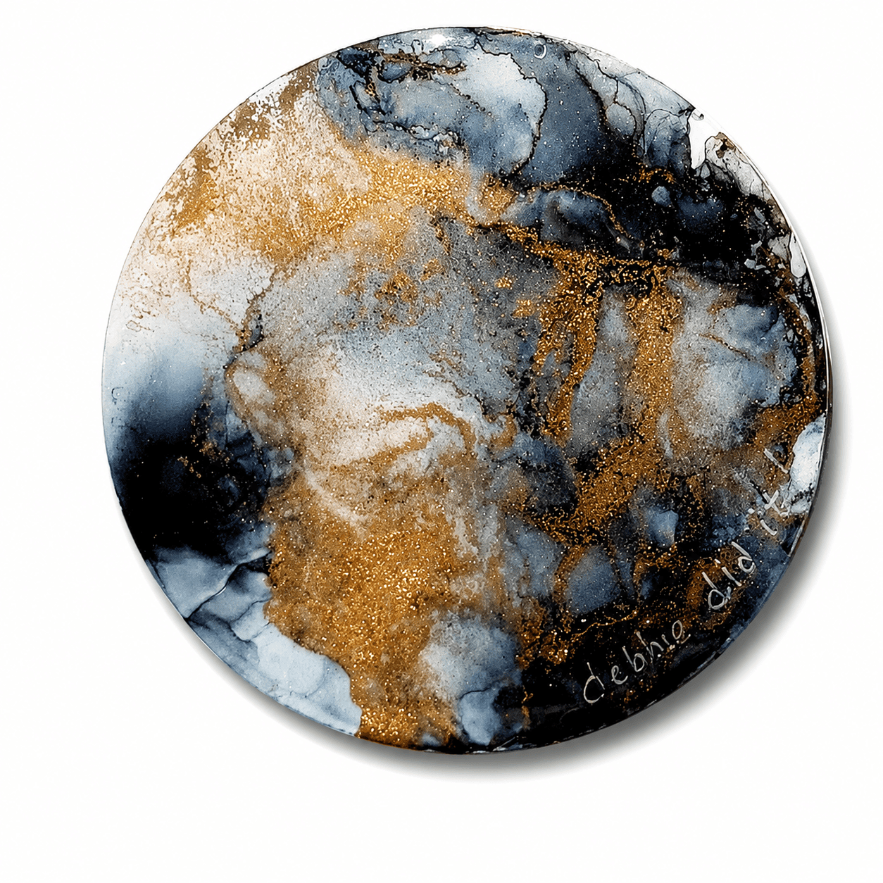 Midnight Gilded Resin Coaster Set - Image 7
