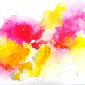 Oh Yellow How You Blush...14" x 18" alcohol ink on Yupo & Wood panel Oh Yellow How You Blush...14" x 18" alcohol ink on Yupo & Wood panel