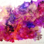 I used many different colors in this painting. Many pinks, reds and purples. For me, it is showing a spectrum of the colors. Some of which are over the gold and they just glow! Seeing it in person you will understand. :) Spectrum 9" x 12" alcohol ink with resin